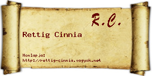 Rettig Cinnia névjegykártya